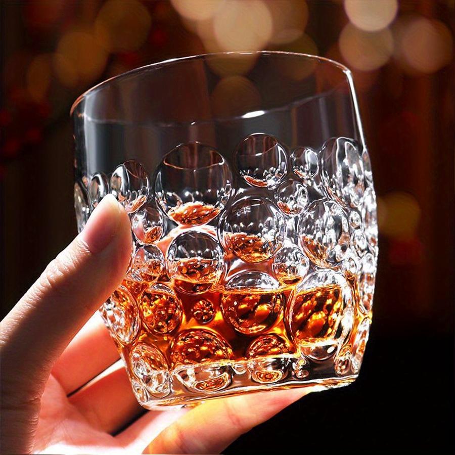 Classic 1pc 300ml Colorful Bubble Pattern Embossed Glass Cup Perfect for Whisky Water and Summer Winter Drinks Drinking Glasses Gift