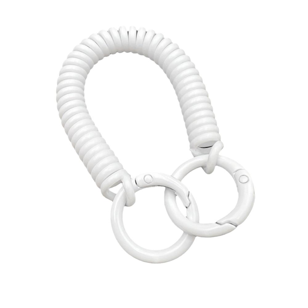 Colorful Retractable Keychain Spring Rope Anti-Lost Card Holder Strap Spiral Phone Lanyard Student