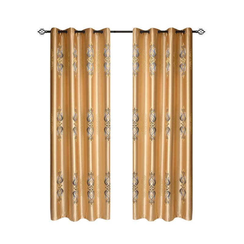 

Готовые шторы Европейские тканые жаккардовые шторы Перфорированные шторы Затемняющие шторы 140*260 бежевый