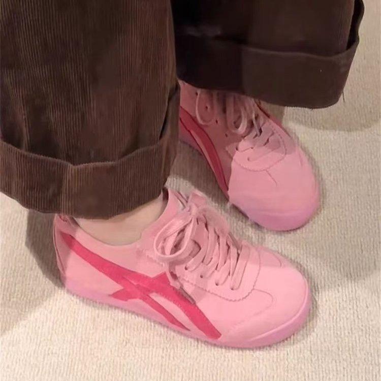 New college style women's shoes autumn shoes versatile sports shoes casual leather panel shoes women's