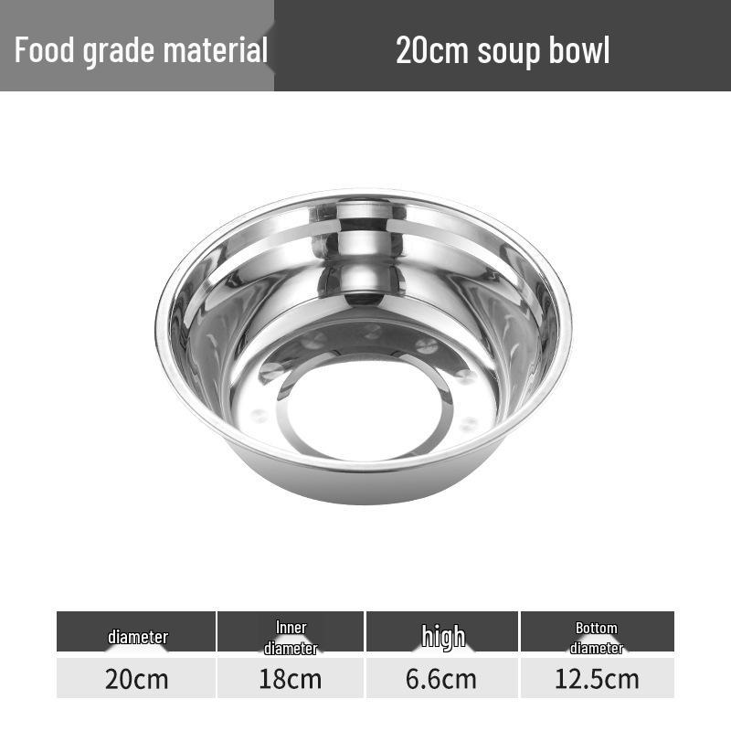 Stainless Steel Food-Grade Soup and Mixing Bowl