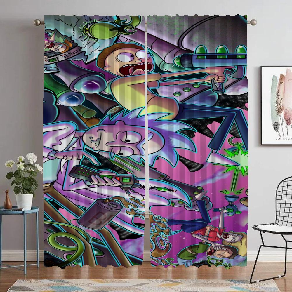 RICKS Anti-mosquito Curtains for Living Room Home Interior Curtains 2 Pieces Partition Halloween Decoration Tulle for Bedroom