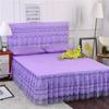 3pcs Set Bed Spread Princess Lace Bed Skirt Solid Color Luxury King Queen Bedspread with 2pcs Pillowcase