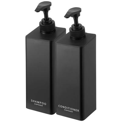 Yamazaki Jitsugyo Magnetic Dispenser Tower Shampoo Conditioner of Floating Storage Refill Bottle Black 1533 1535 [Set 2]
