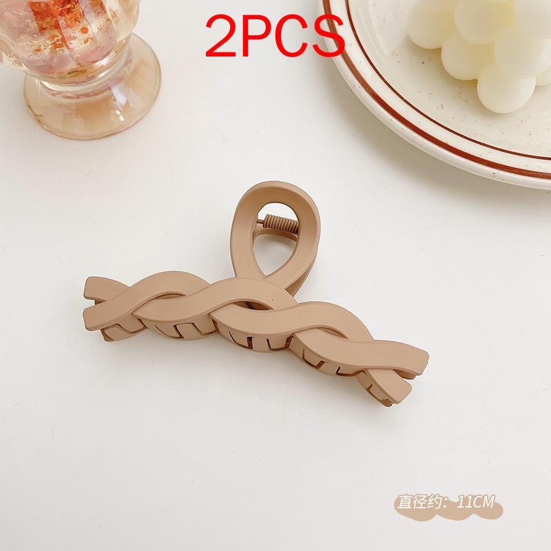 2 ΤΕΜ Premium Σετ Κεφαλών Νέο Γυναικείο Κλιπ Κλιπ Νύχι Μόδας Καφέ Μαύρο Ακρυλικό Μεγάλες Φουρκέτες Claw For Lady Clip Barrette Αξεσουάρ μαλλιών