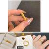 Elegant Gold Color Satin Finish Adjustable Open Ring With Geometric Design For Couples