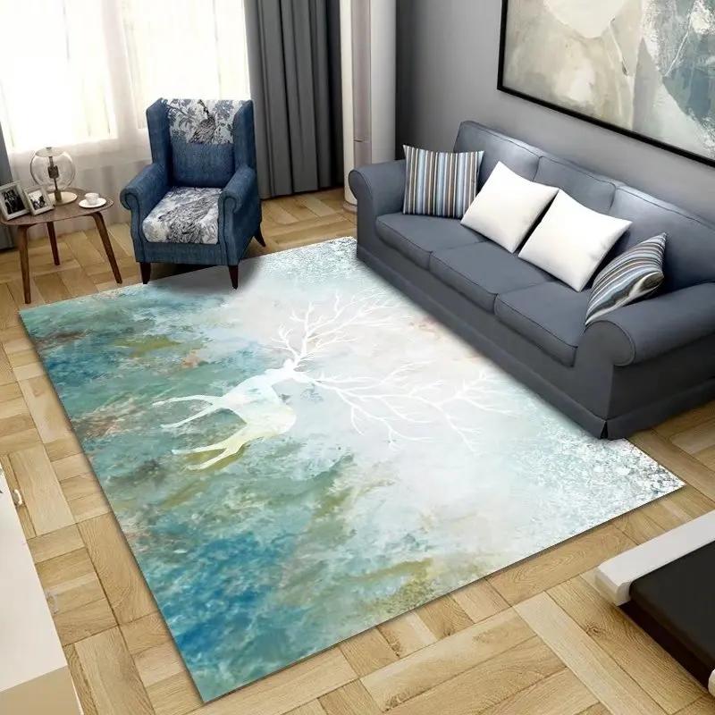

American Style Green Carpet Soft Anti-slip Design Large Living Room Area Rugs Decoration Bedroom Lounge Floor Mat Fluffy Flannel 60*90cm