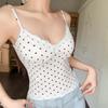 #Summer new sweet and spicy style jacquard print sling vest female slim one-piece chest pad versatile top