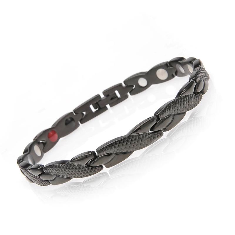 Personalized and Creative Snake Pattern Gold Bracelet Men's Stainless Steel Magnet Energy Bracelet
