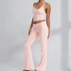 Women's Lace Halter Yoga Set: Quick-Dry Vest & High-Waist Flared Pants