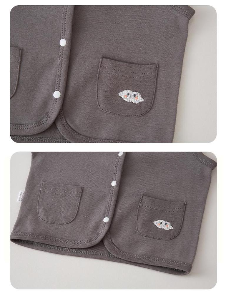 Newborn Unisex Sleeveless Knit Vest - Thick Shu Velvet for Spring, Autumn, Winter