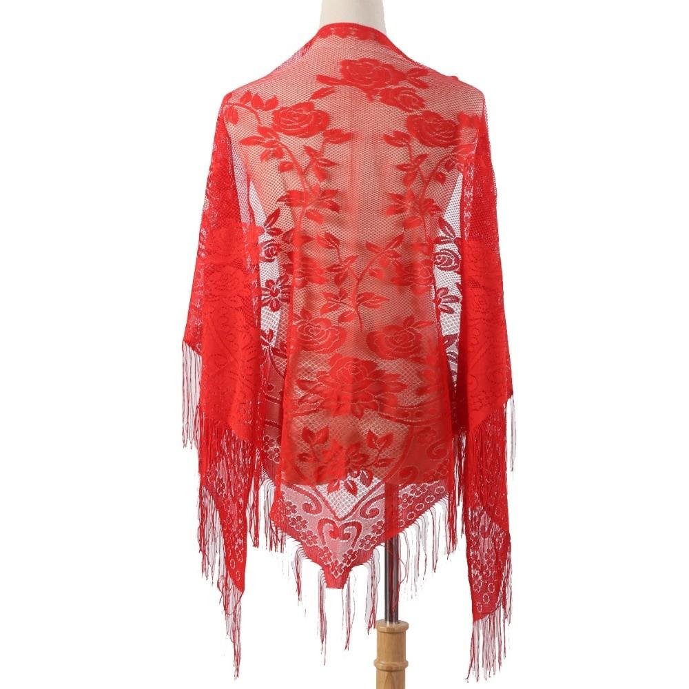 Wedding Accessories With Tassel Women Shawl Hollow Multicolored Evening Prom Cape Wedding Bridal Shawl Cosplay Fashion Scarf