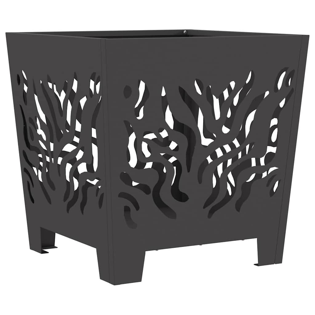 Fire Pit Black 40 X 40 X 40 Cm Steel