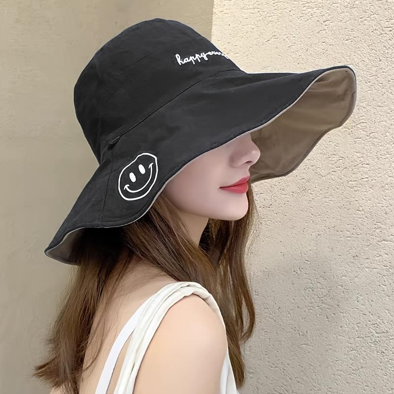 

Big brimmed hat female Korean version of the Japanese all-match travel sun hat tide big edge cover face fisherman hat summer чорний