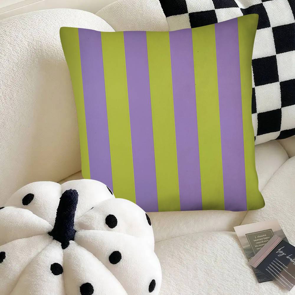 Farbige Linien Kissenbezug Mode Quadratischer Kissenbezug Schlafzimmer Sofa Zimmer Ins Dekoration Freizeit