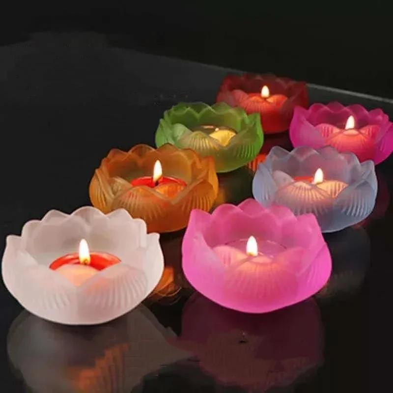 Lotus Shaped Candle Mold Silicone Mold for Candle Making 3D DIY Candlestick Soap Storage Box Mold Gypsum Craft Molds Ornament