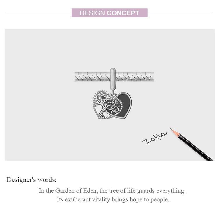 Bamoer 925 Sterling Silver Pendant Charm Fit for Original Tree of Bracelet Necklace DIY Jewelry