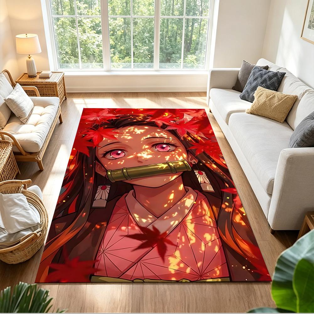 Demon Slayer Battle Fury Non-Slip Home Carpet Design for Office Decor Living Room Gift