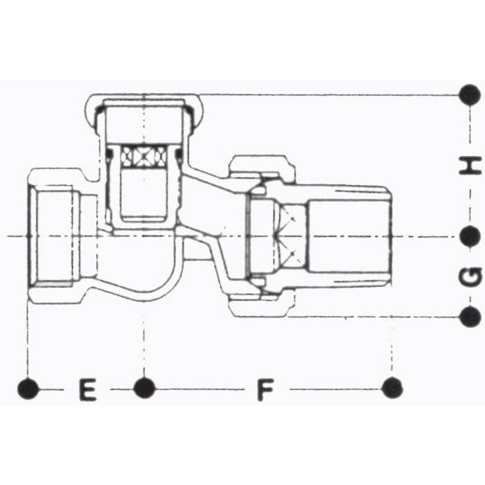 Té de réglage radiateur chromé 3/8'' - GIACOMINI - R17X032