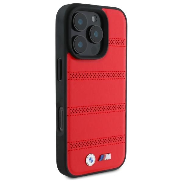 Bmw Bmhmp16X23Puspr Iphone 16 Pro Max    6.9 Czerwony/Red Hardcase M Perforated And Stitched Line Magsafe