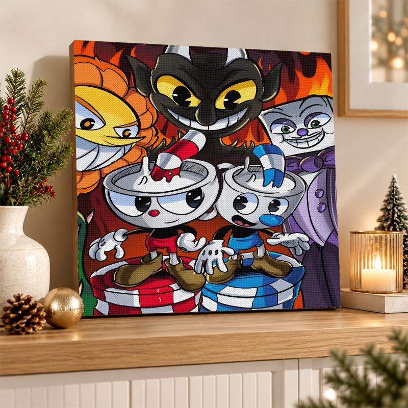 Cuphead Diamond Painting Kit 5D Full Drill DIY Diamond Mosaic Wall Art Home Decor