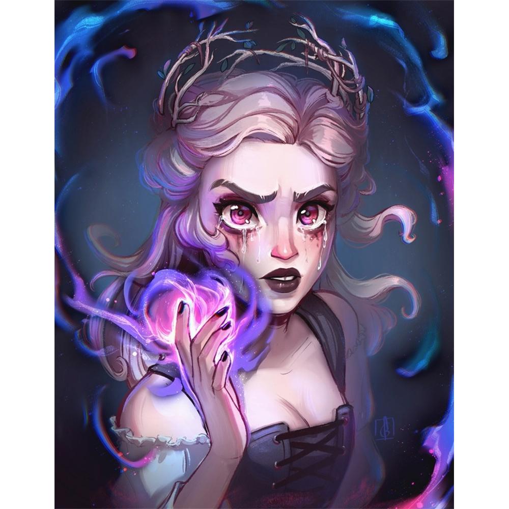 2026 New Witch Diamond Painting Girl 5D Diamond Full Drill Stitch Complete Set Crystal Handicraft Gift Home Decor