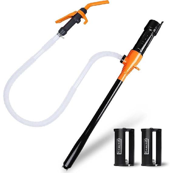 Portable Battery Operated Fuel Transfer Pump,Electric Siphon Pump For Gas,Water, Oil And Diesel Transfer-Orange