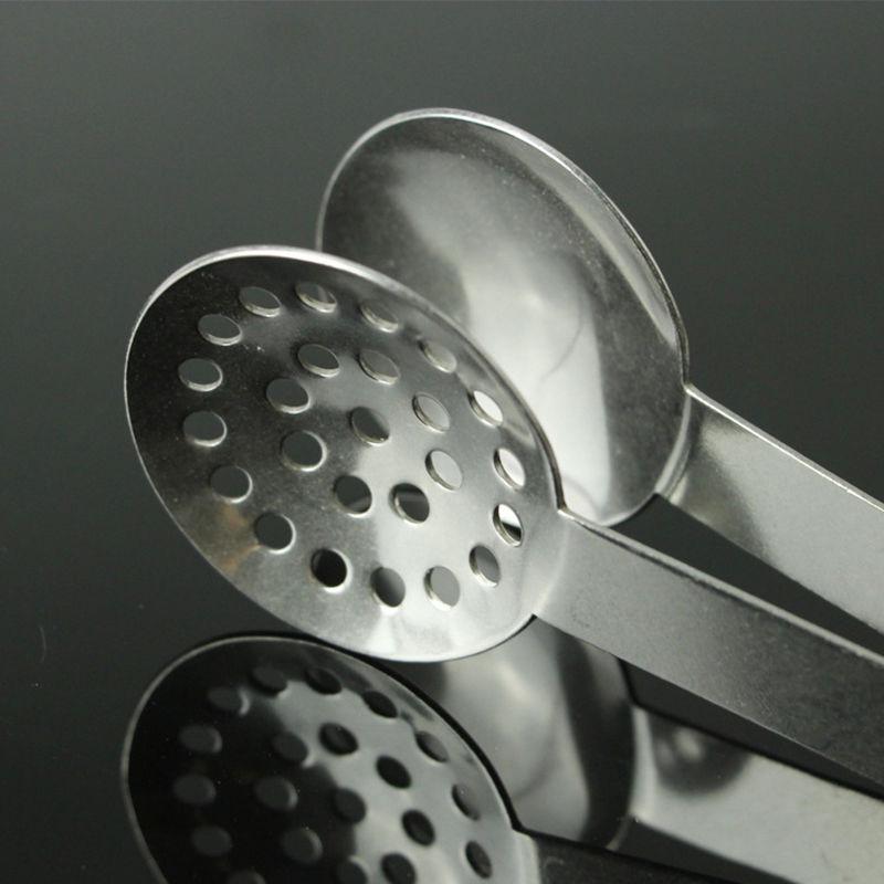 1pc Stainless Steel Round Teabag Tongs Tea Bag Squeezer Holder Grip Kitchen Tool