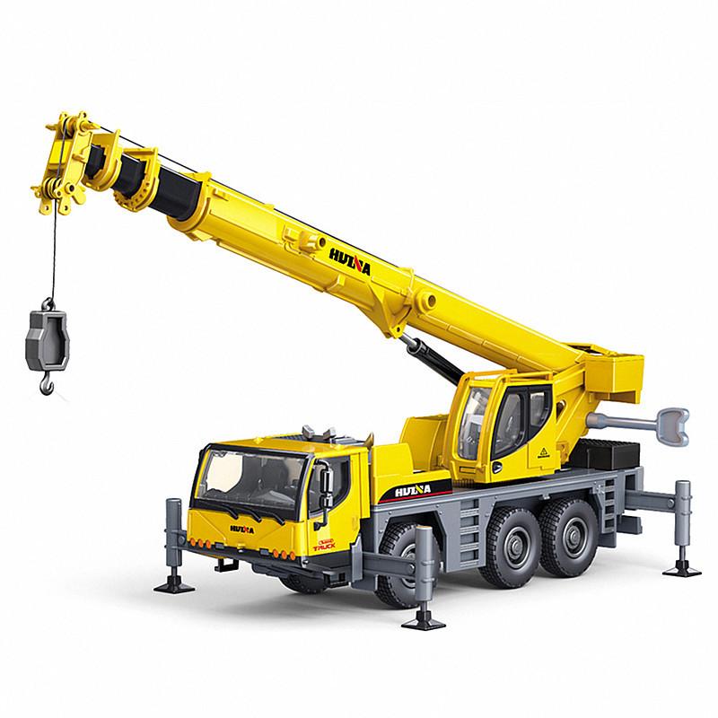 Huina 1702 1/50 Scale Alloy Model Truck-Mounted Crane Model Simulation Construction Engineering Vehicle Crane Children's Toy Car