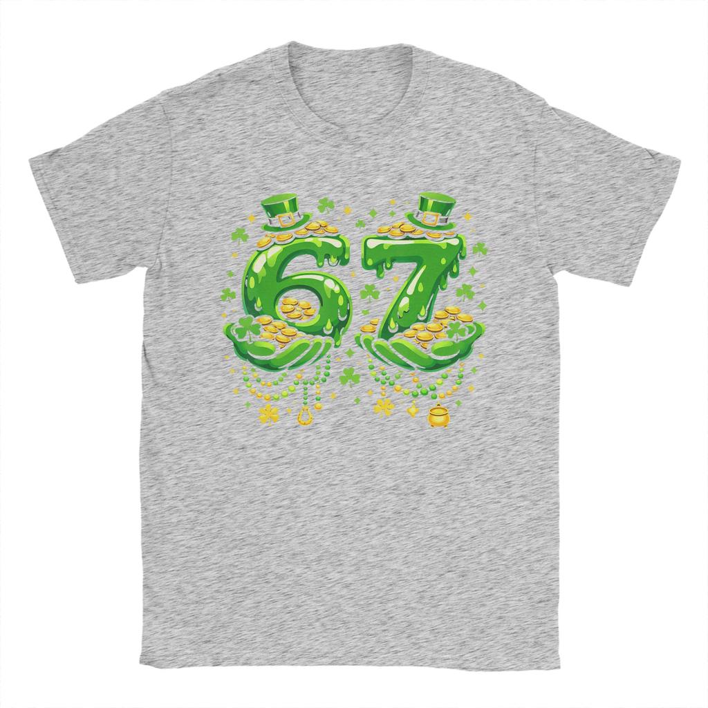 Funny Six Seven 67 St Patricks Day Lucky Shamrock T Shirt Beach  Cotton TShirts For Men Trending Casual Tee Shirt Vintage Tops