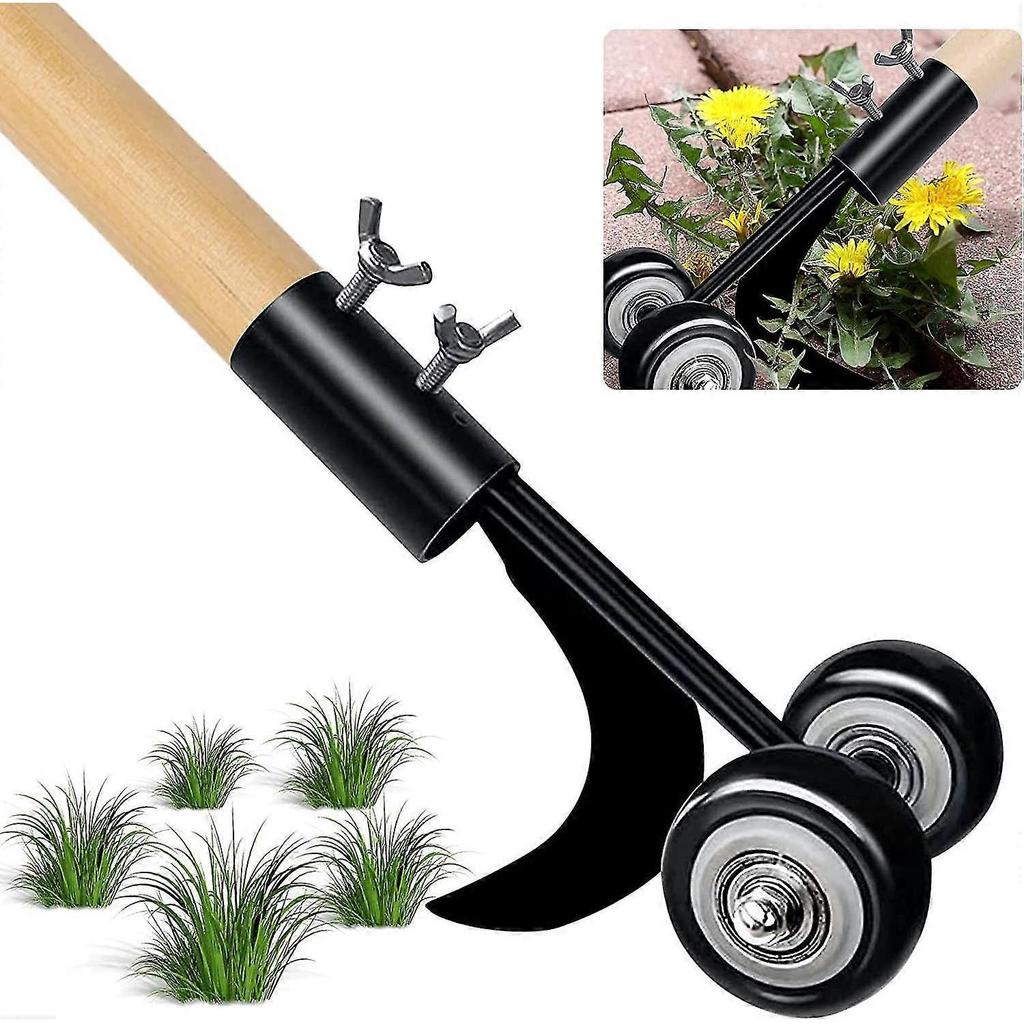 Cisea Manual Weeding Tool, Manual Weeder With Wheels, For Cleaning Between Stone Slab Patios And Lawns