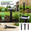 Solar Powered Ultrasonic Pest Repeller Outdoor Rodent Repellent Device Waterproof Ground Spike Design for Garden Lawn Patio