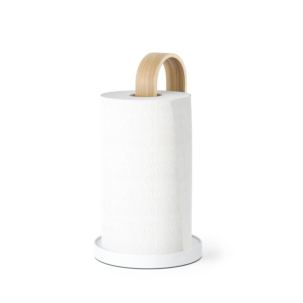 Official Umbra Kitchen Paper Holder in White and Bellwood, Natural.