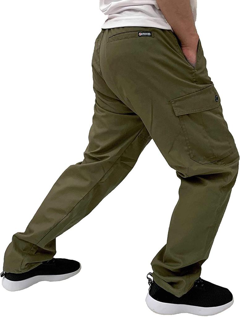 Outdoor Products Herrkläder TC Weather Mesh-fodrade Klätterbyxor med Cargo-fickor, Khaki, Storlek L, 42