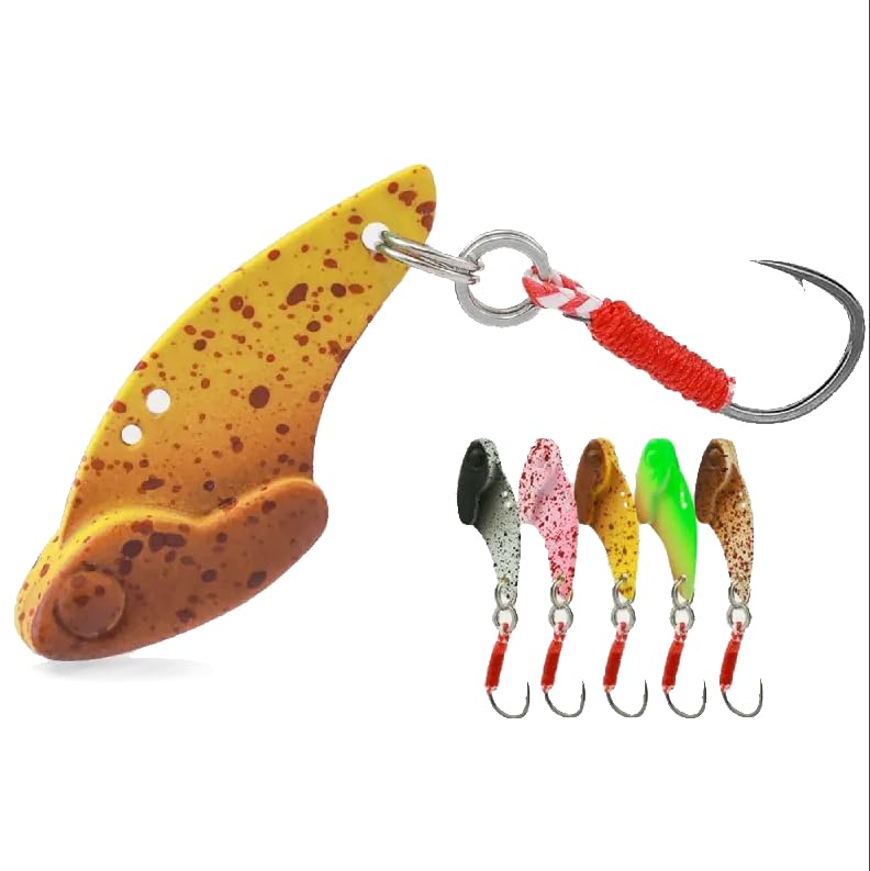 PB Lure Micro Metal Vibration Metal Vibe Set of 5 Colors Ideal for Rainbow Pipe and Area Trout Fishing 2.7g Trout, Fishing,