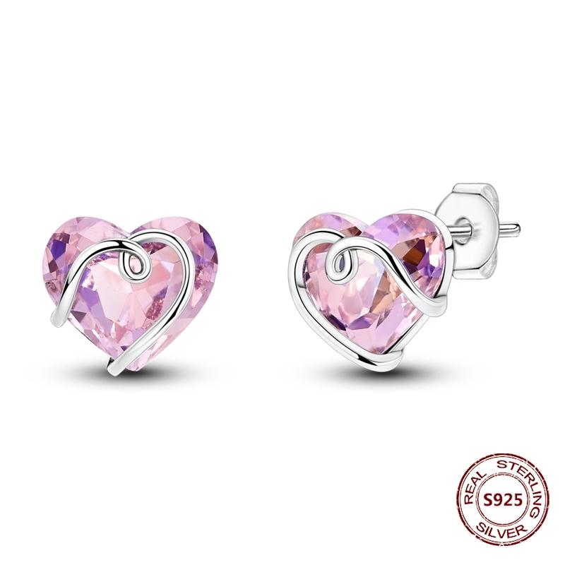 New 925 Silver Chameleon Unicorn Cute Stud Earrings Zircon Blue Eyes Flower Small Earrings For Women Girls Lovely Jewelry Gift
