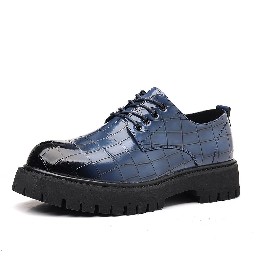 Men's Leather Shoes Men's Thick-soled Height-increasing British Wedding Groom Suit Shoes Spring and Autumn Leather Shoes Fashion Large-size Casual Sh