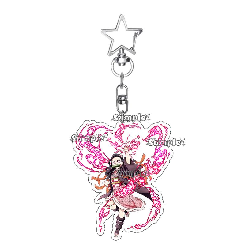 Anime Fashion Kamado Nezuko Cartoon Acrylic Keychain Pendant Charm Bag 5cm Jewelry Accessories Key Ring Gifts Toys for Friends