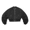 Rockpsycho Crop Shirred Bomber Jumper - Black