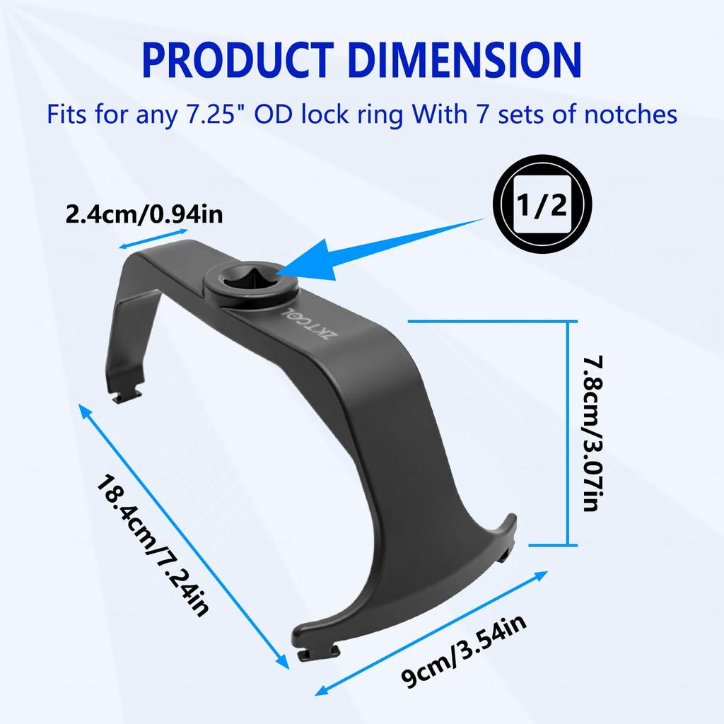 ZKTOOL Universal Fuel Tank Cap Wrench, Fuel Pump Wrench, Oil Pump Lock Ring Removal Tool, Fuel Cap Wrench