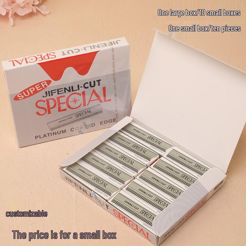 

Набор из 10 штук лезвий из нержавеющей стали для стрижки бровей с гофрированной кромкой - Одноразовые инструменты для красоты для придания формы бровям и татуажа