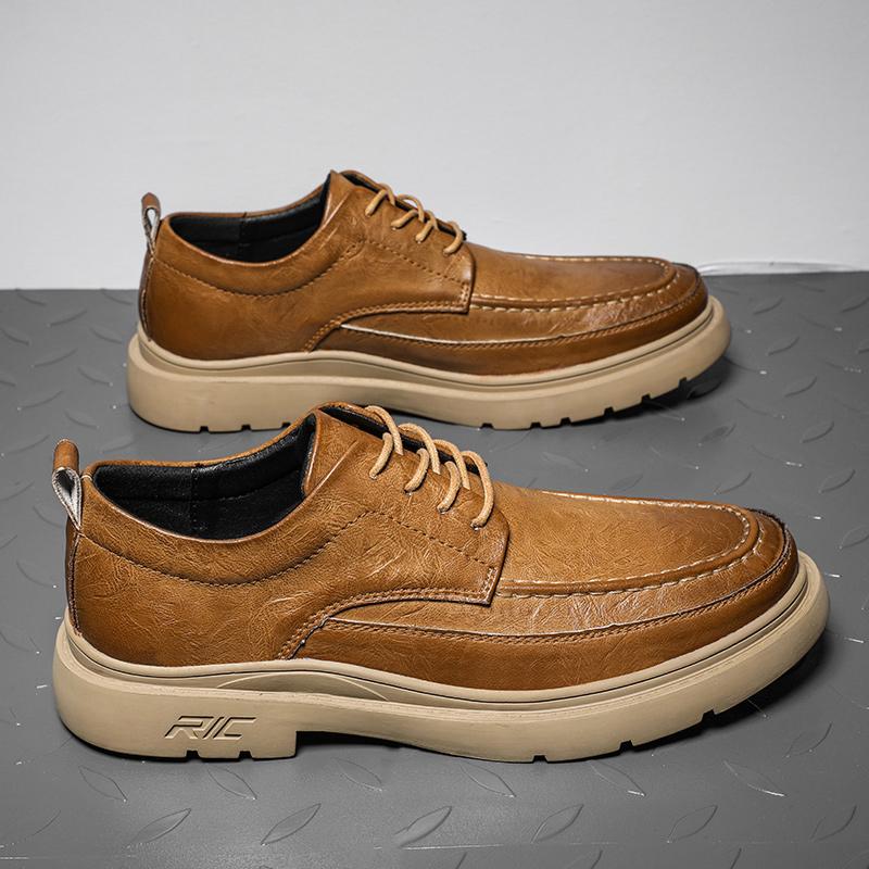 Men's High-quality Anti-skid Wear-resistant Leather Fashion Casual Leather Shoes Low Top Leather Shoes