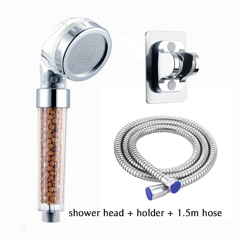 Super Filter Anion Spa maža dušo galvutė su žarnos laikikliu aukšto slėgio vandenį taupanti nerūdijančio plieno lietaus dušo galvutė