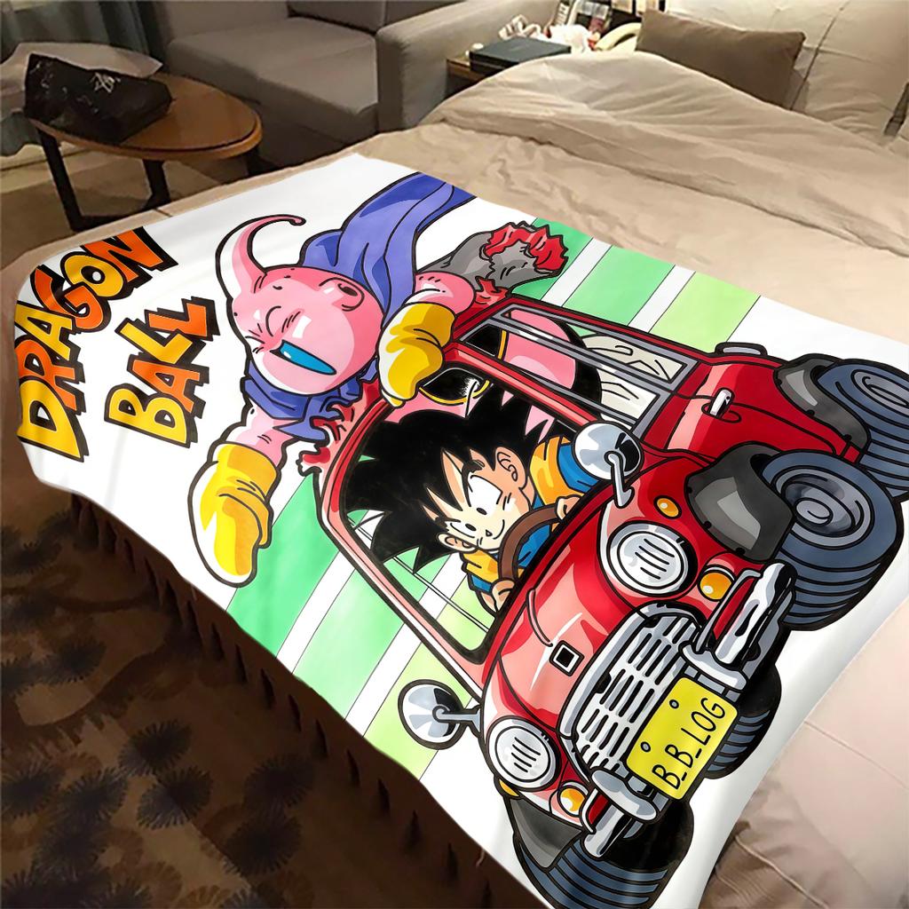 1 ks Flanelová deka s potiskem Dragon Ball Super, Vysoce kvalitní, Pro všechna roční období, Domácí dekorace, Teplo a pohodlí, Perfektní jako vánoční dárky