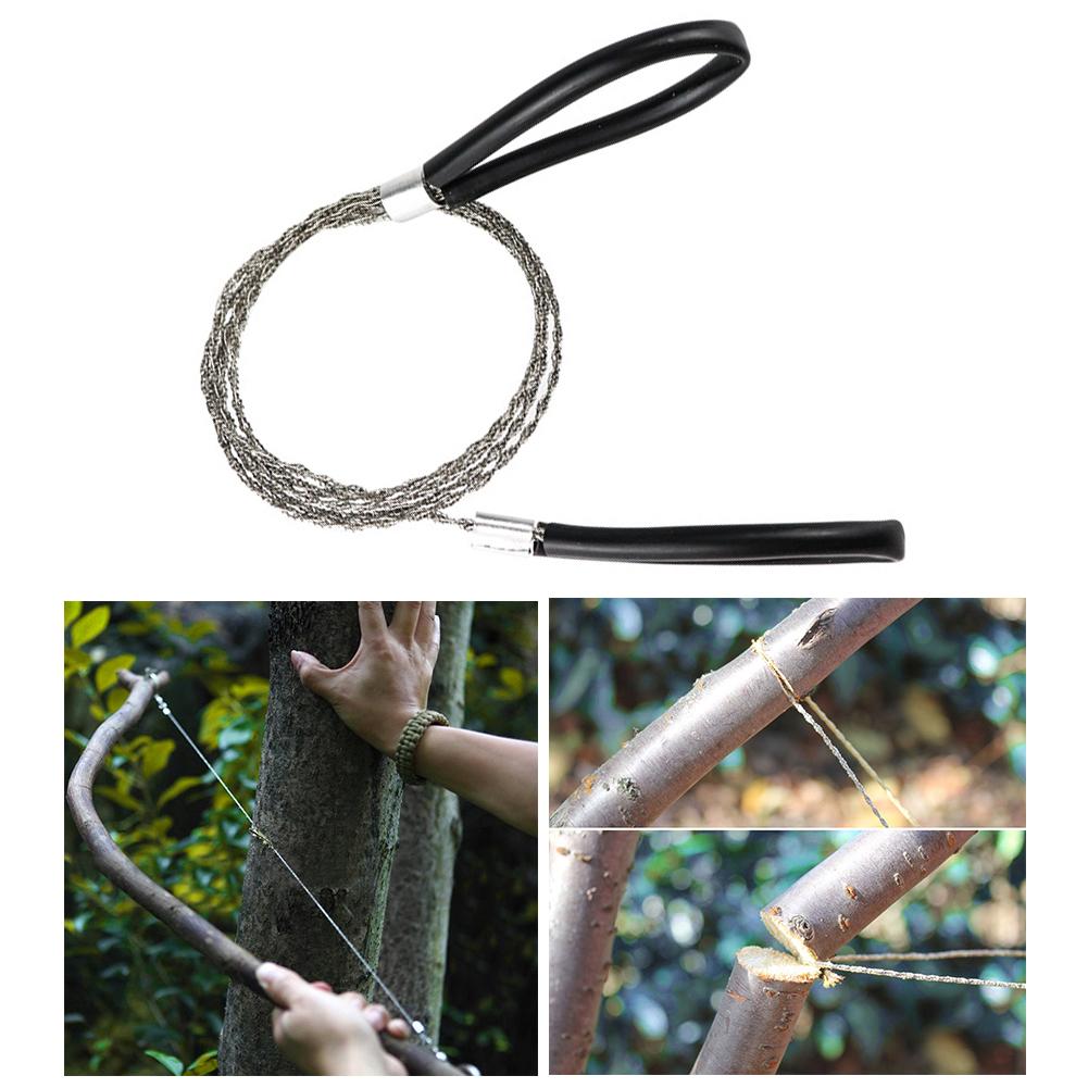 Portable Stainless Steel Pocket Wire Saw with Handle Manual Cutting Chain Saws Labor-saving Hand Tool for Camping
