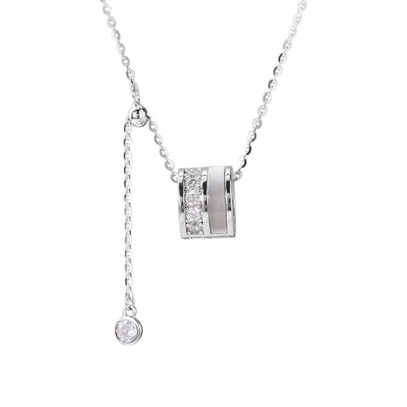 

S925 Sterling Silver Tassel Necklace , White Shell Pendant , Minimalist Design , 2024 Spring New Arrival , for Women Dai 925 золотой