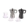 1Set 1:12 Dollhouse Miniature Coffee Pot Metal Kettle Moka Pot W/Cup Tray Kitchen Home Model Decor Toy Doll House Accessories