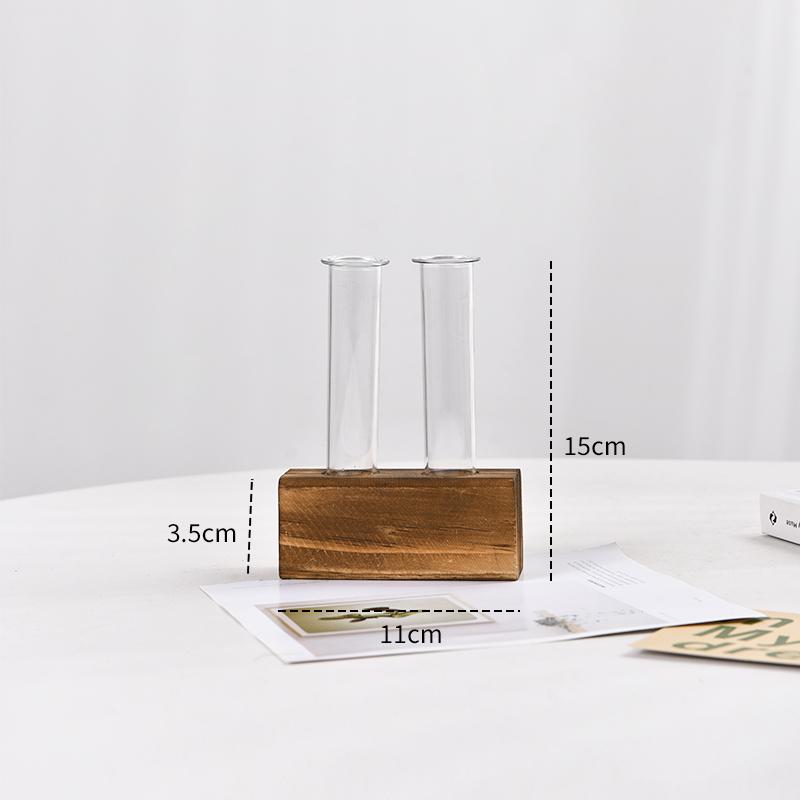 Exquisite Hydroponische Blumenserie Kreatives Glas Anzuchtröhrchen Elegant Geschenk Pflanze Holz Aquarium Innendekoration