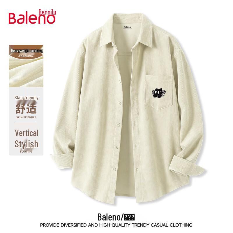 Мужская вельветовая рубашка Baleno в ретро-стиле, свободного кроя 4XL
