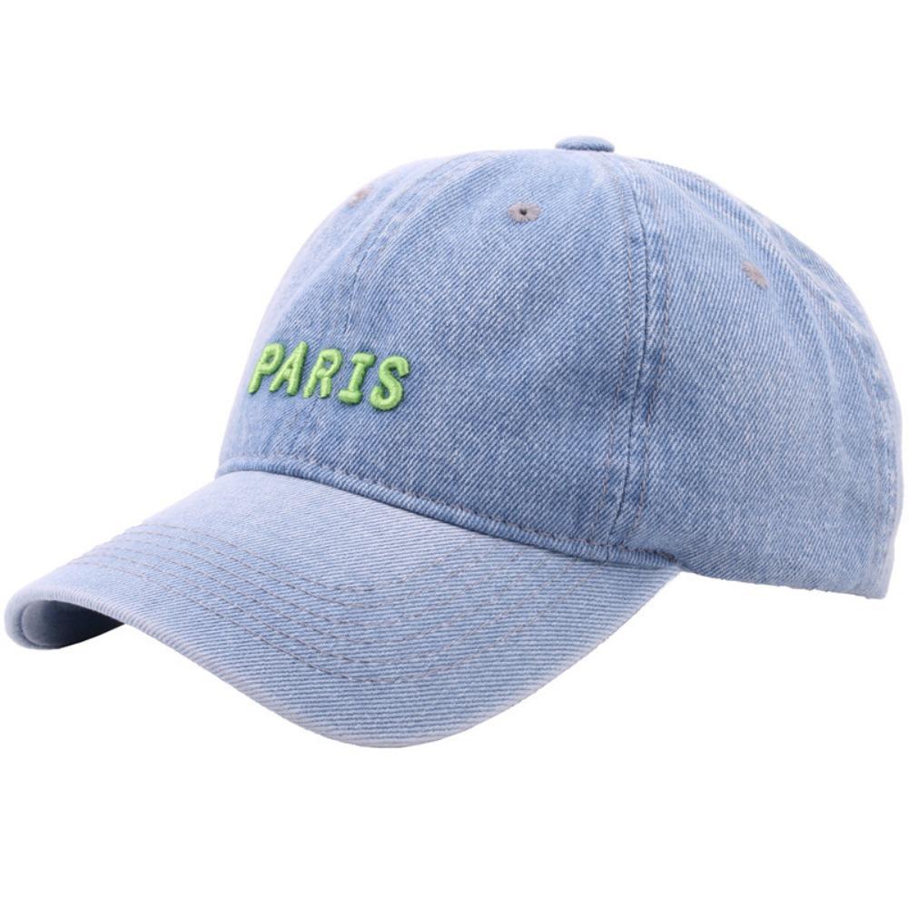 Casual Letter Embroidery Hat Adjustable Peaked Cap Fashion Denim Baseball Caps  for Teenagers